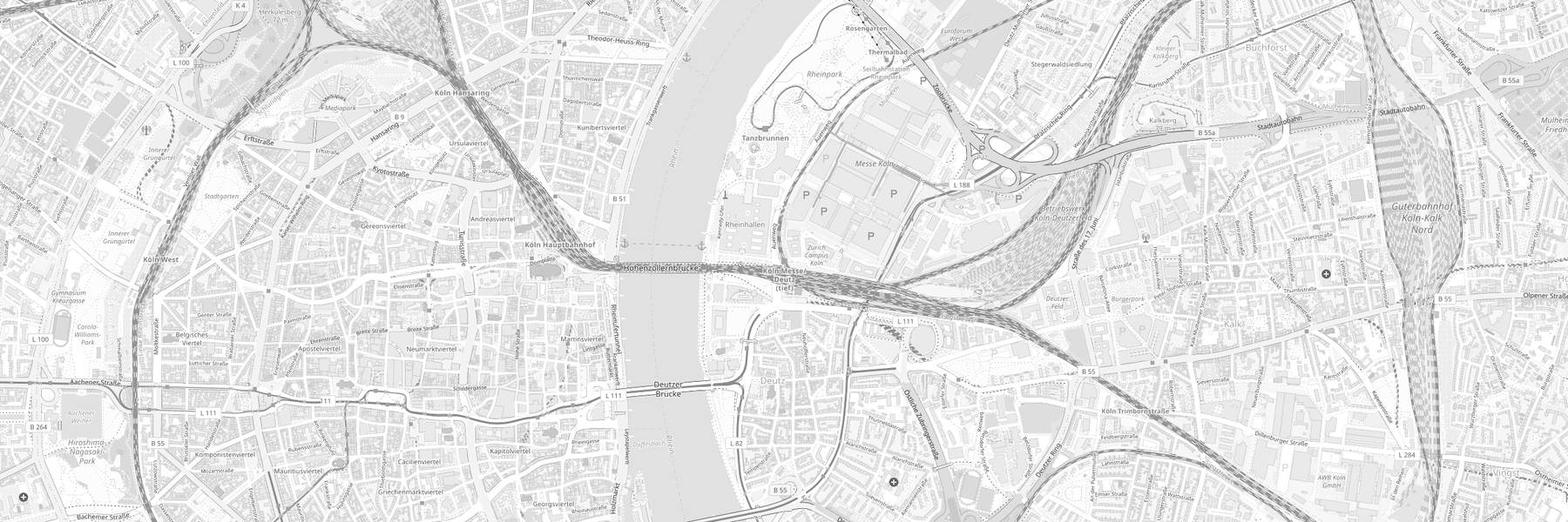 Map showing Koelnmesse in Cologne, the location of gamescom